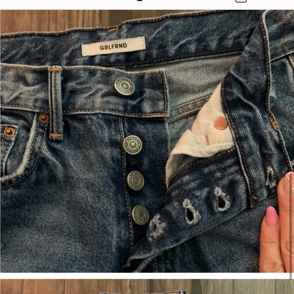 GRLFRND Karolina High Rise Skinny Jeans in Close To You Fray Hem Sz 24 *altered* - Picture 6 of 7